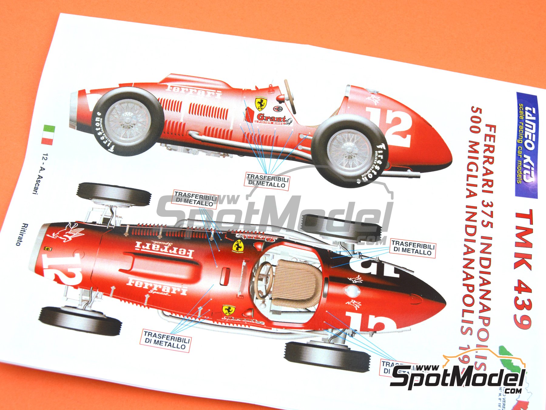 Tameo Kits TMK439: Car scale model kit 1/43 scale - Ferrari